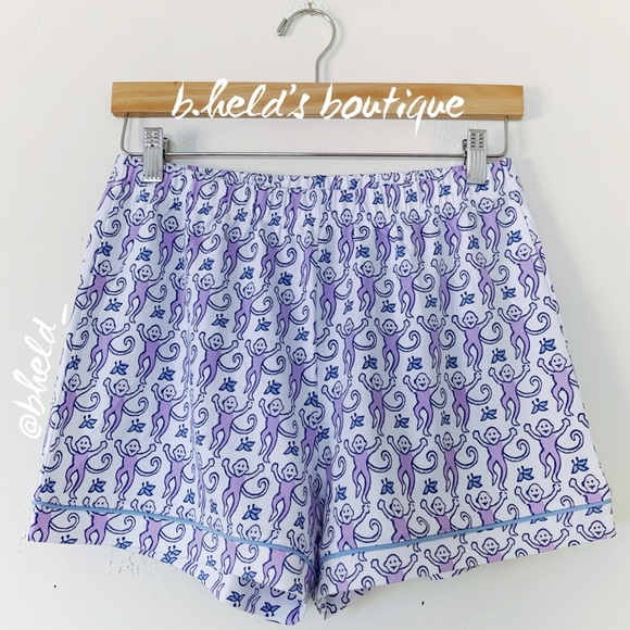 Roller Rabbit Monkey Polo Pajamas in Lavender Monkey Purple Blue Size S New NWT - Picture 10 of 17